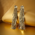 LONG GOLD TASSEL EARRINGS