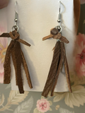 KNOTTED GENUINE ITALIAN LEATHER FRINGE EARRINGS