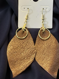 LEAF-SHAPED GENUINE LEATHER EARRINGS