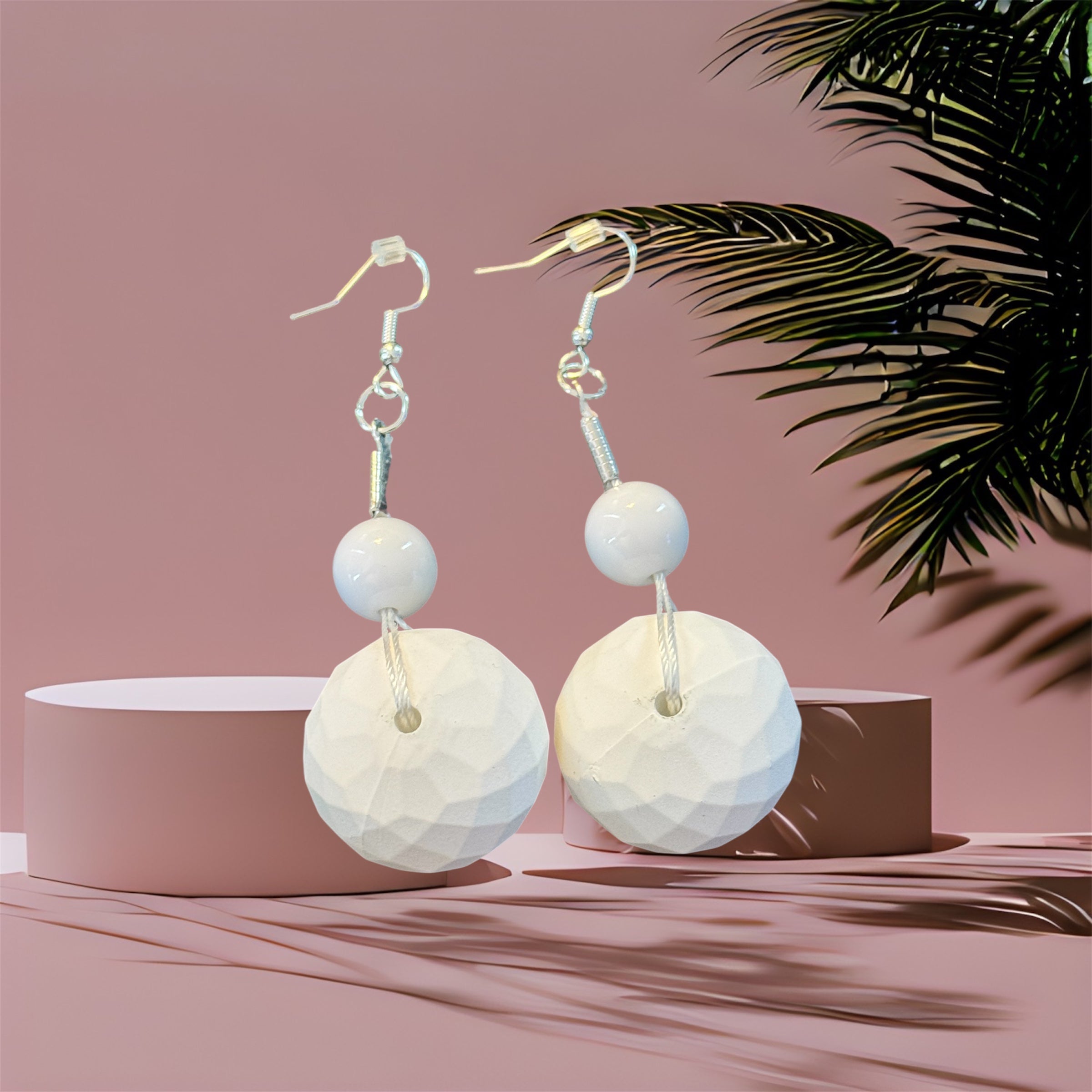 WHITE STRING EARRINGS (CLEARANCE)